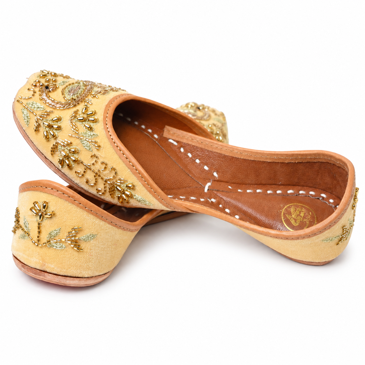 Sunehri Zari Bloom Punjabi Jutti