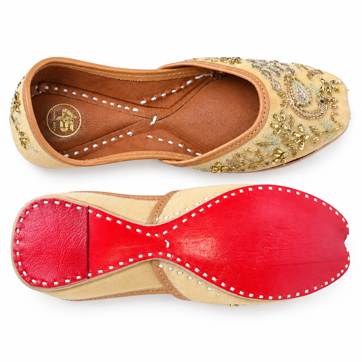 Sunehri Zari Bloom Punjabi Jutti