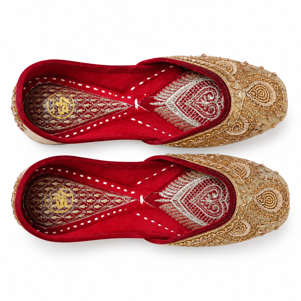 Maharani Gold Maroon Bridal Jutti