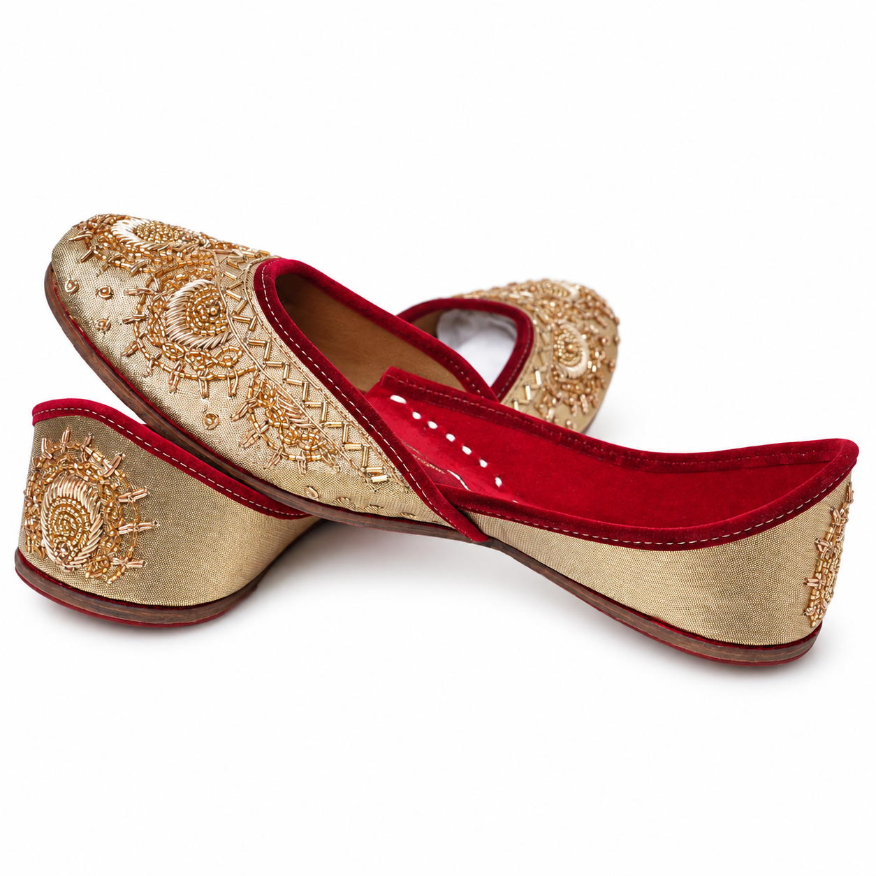 Maharani Gold Maroon Bridal Jutti