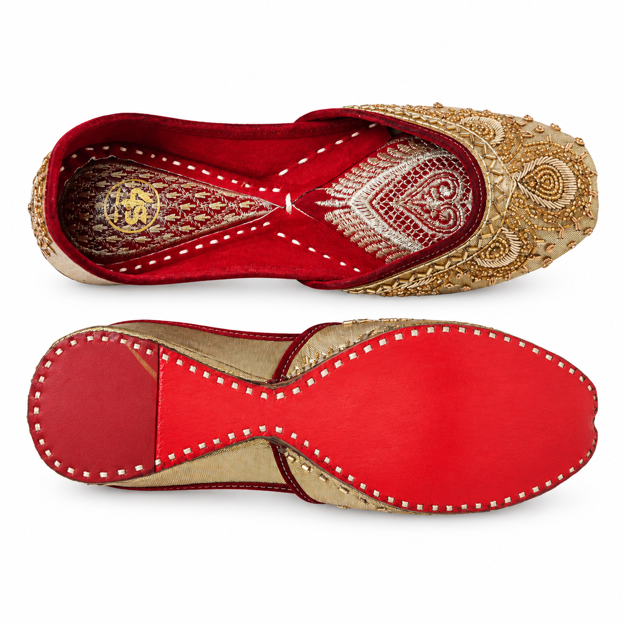 Maharani Gold Maroon Bridal Jutti