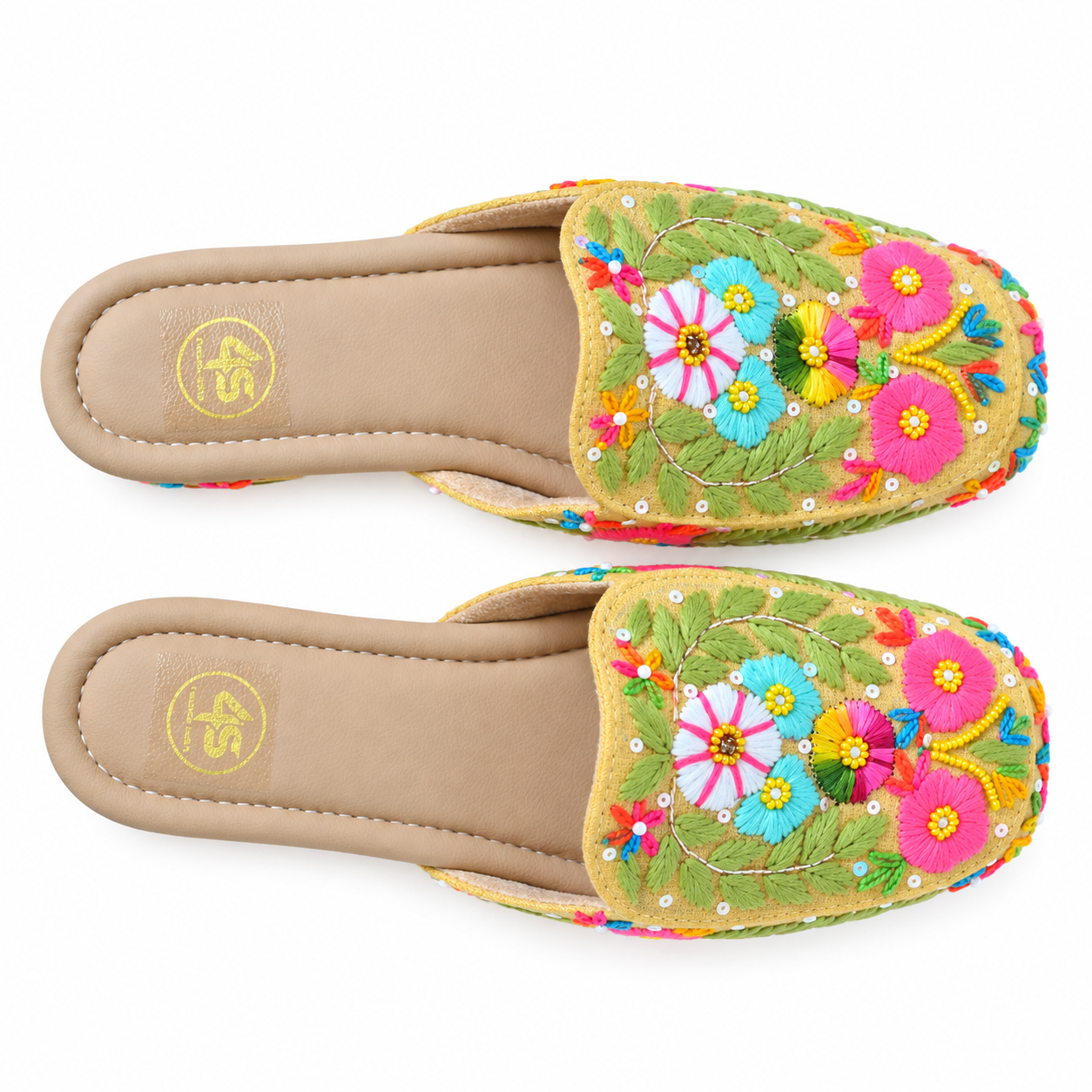 Gulnaar Floral Embroidered Mule