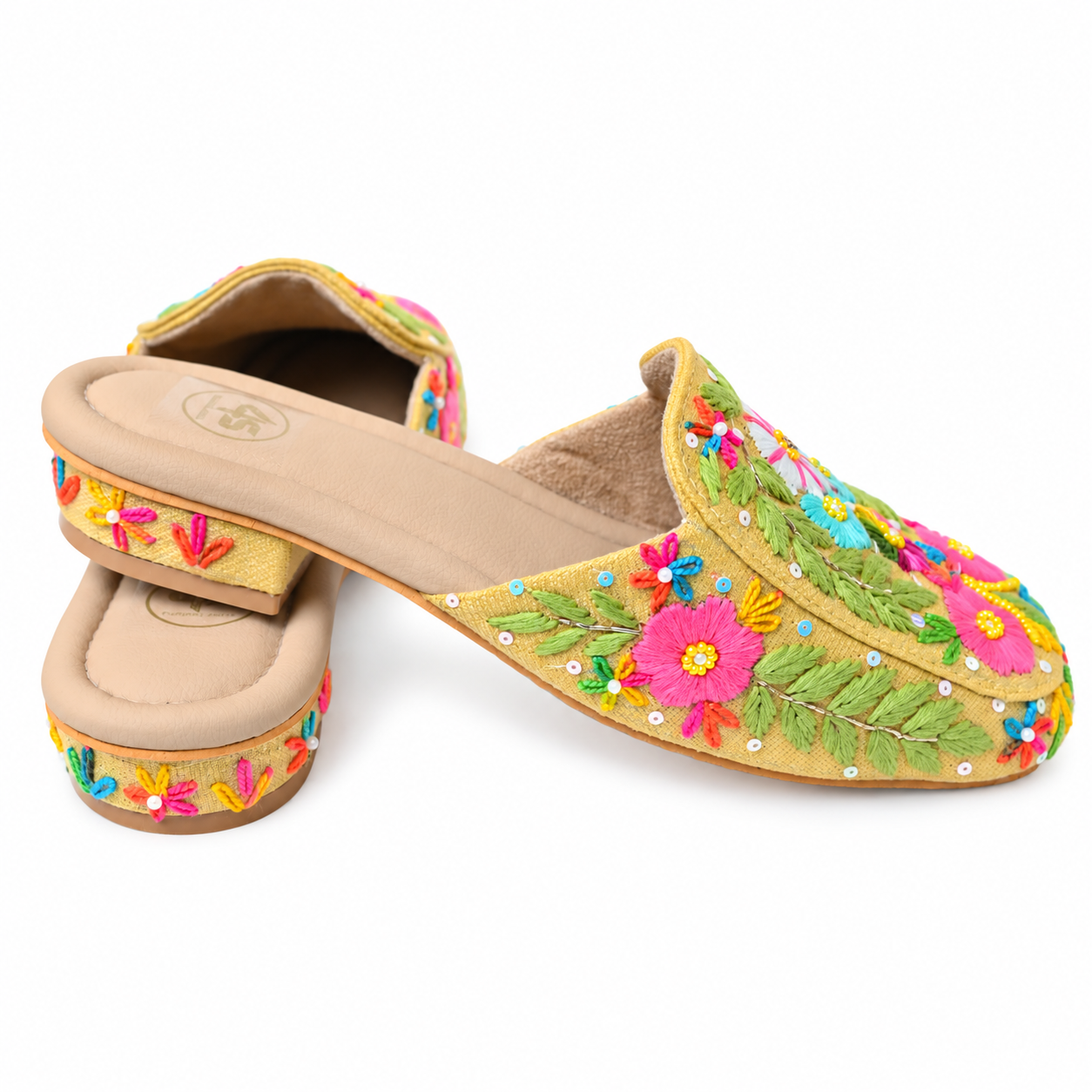 Gulnaar Floral Embroidered Mule