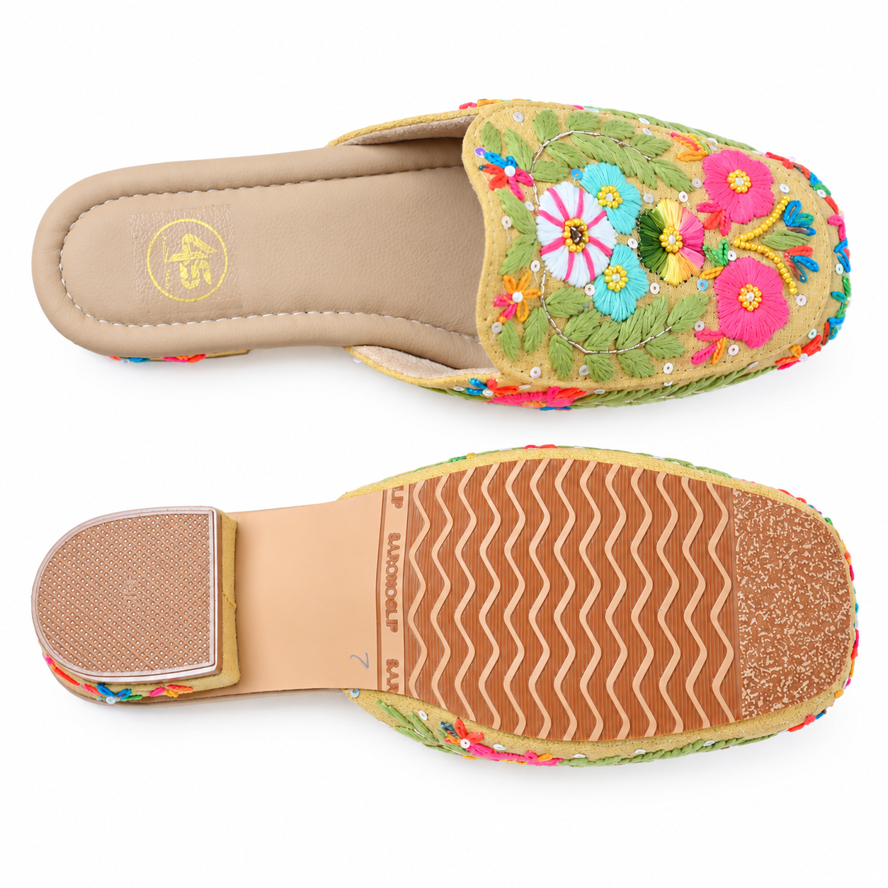 Gulnaar Floral Embroidered Mule